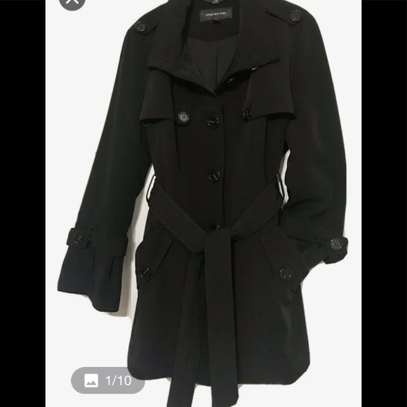 Trench Coat-Black Jones New York - Picture 1 of 6